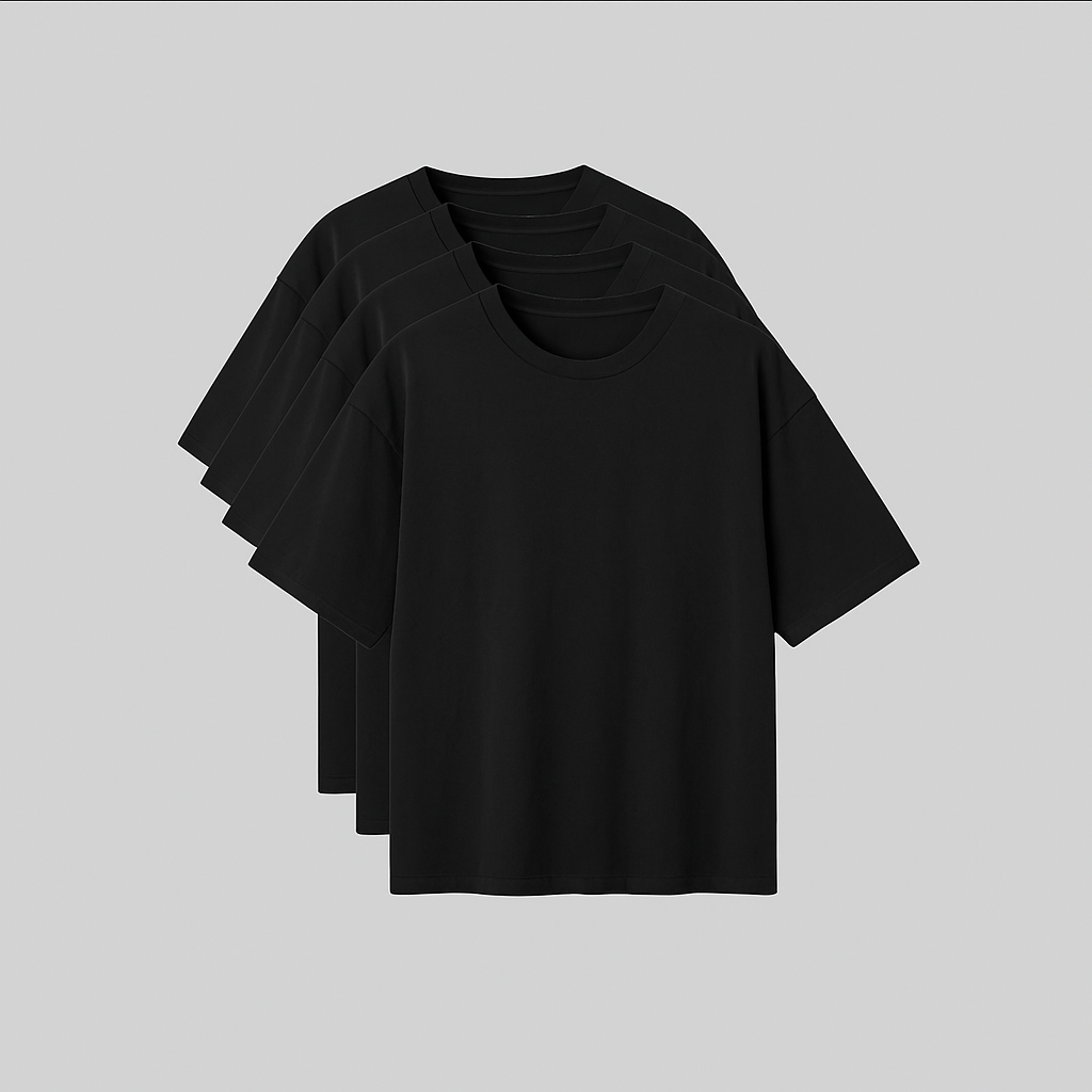 PAGUE 2 E LEVE 4 CAMISETAS OVERSIZED - PRETA E BRANCA