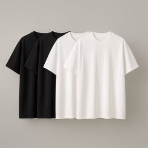 PAGUE 2 E LEVE 4 CAMISETAS OVERSIZED - PRETA E BRANCA