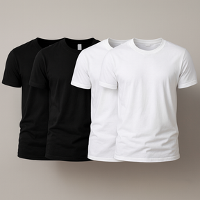 PAGUE 2 E LEVE 4 CAMISETAS BÁSICAS - PRETA E BRANCA