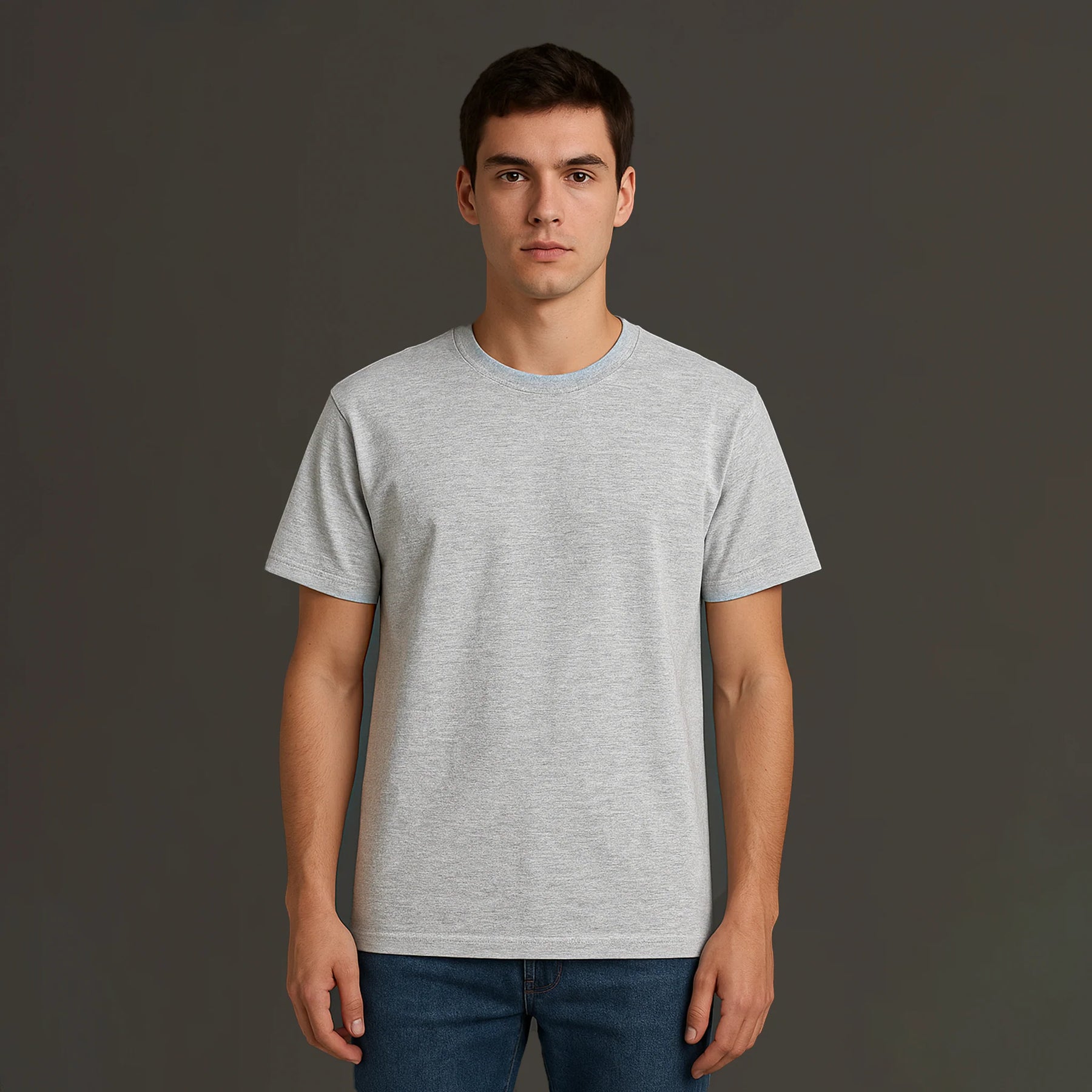 CAMISETA CINZA MESCLA BÁSICA - UNISSEX