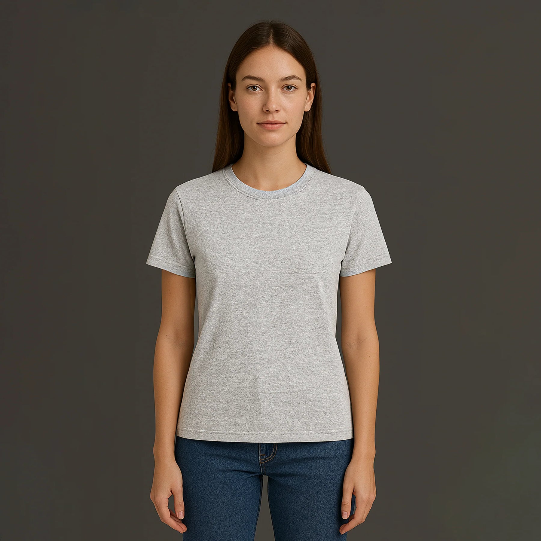 CAMISETA CINZA MESCLA BÁSICA - UNISSEX