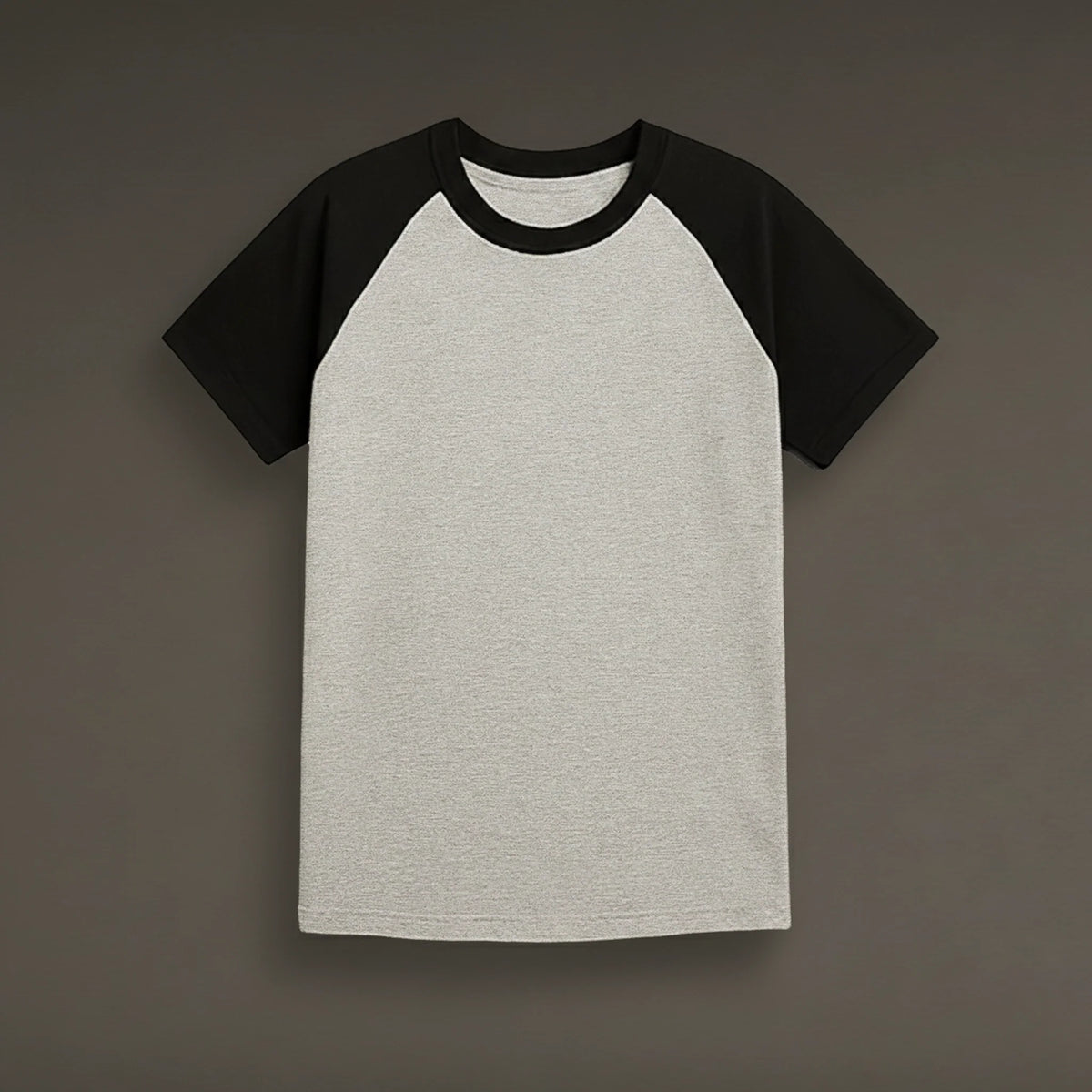 RAGLAN CINZA MESCLA E PRETA BÁSICA