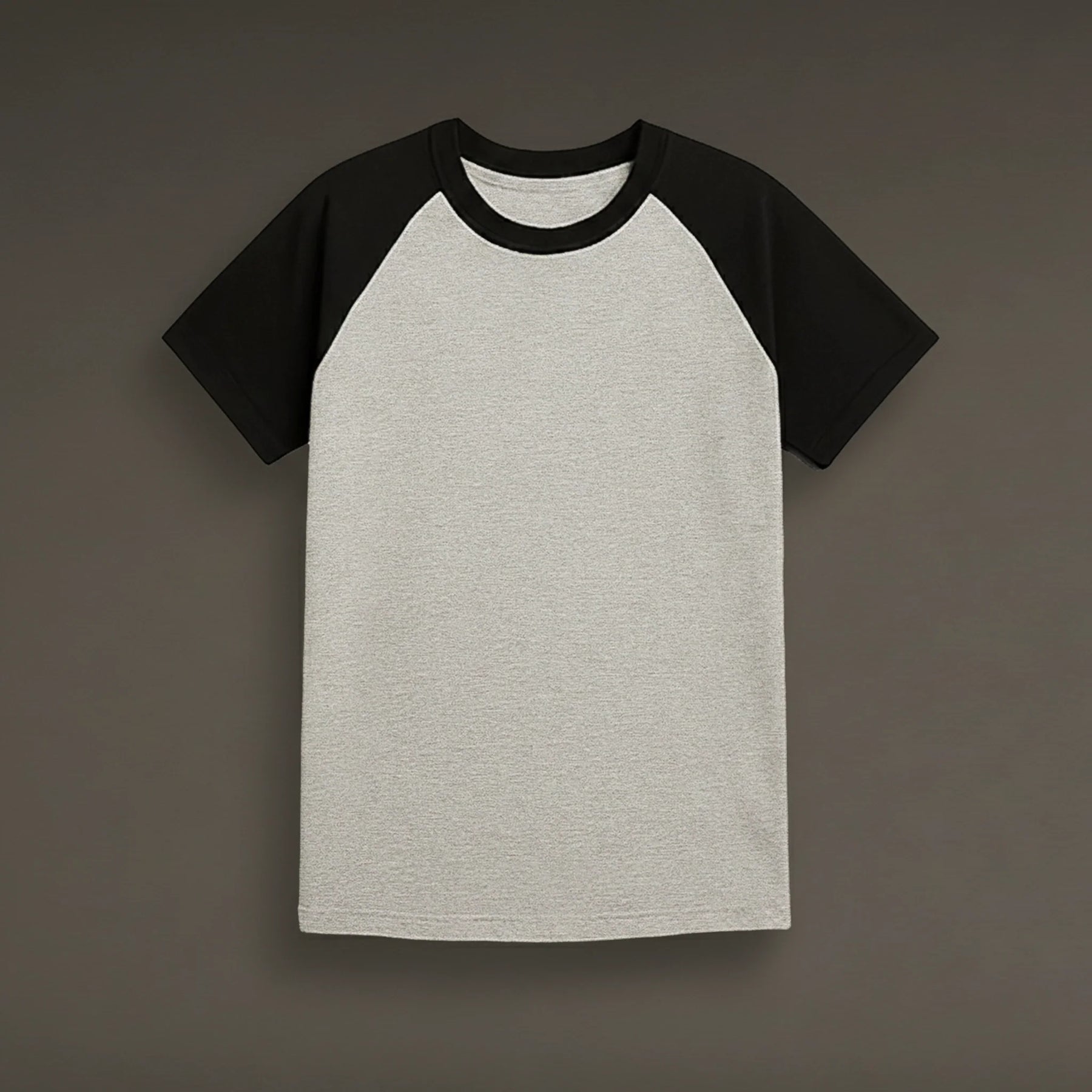 RAGLAN CINZA MESCLA E PRETA BÁSICA