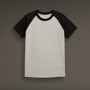 RAGLAN CINZA MESCLA E PRETA BÁSICA