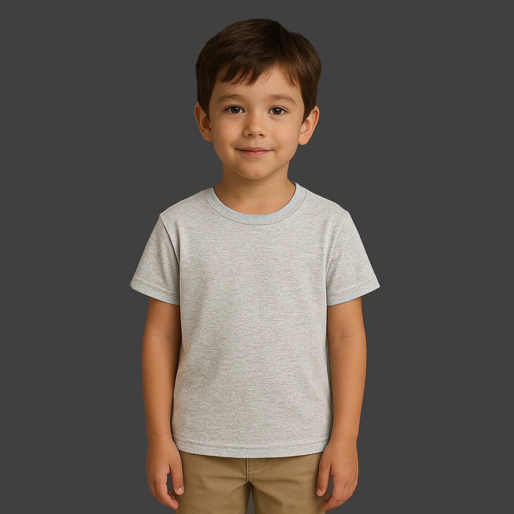 CAMISETA INFANTIL CINZA MESCLA BÁSICA - UNISSEX