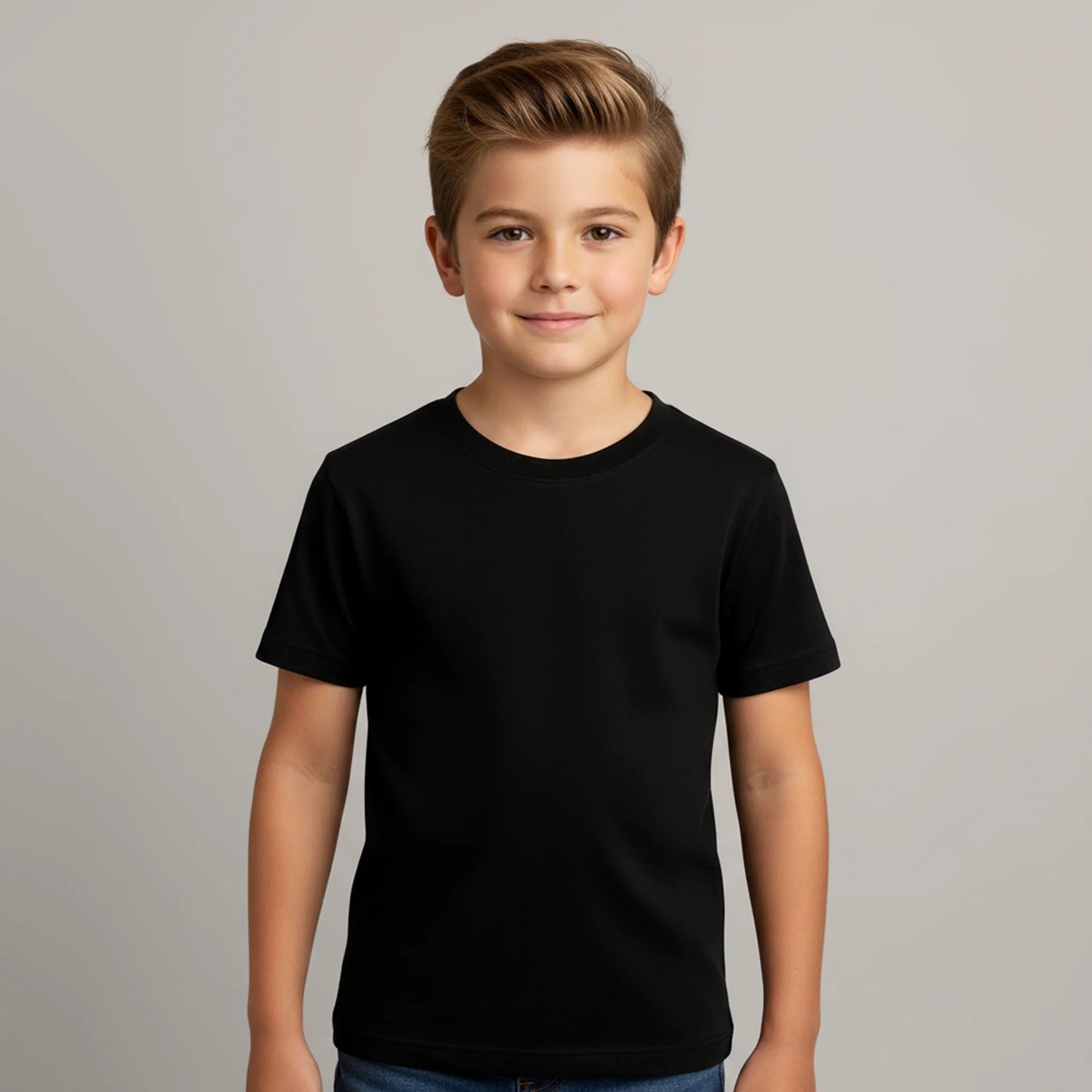 CAMISETA INFANTIL PRETA BÁSICA - UNISSEX