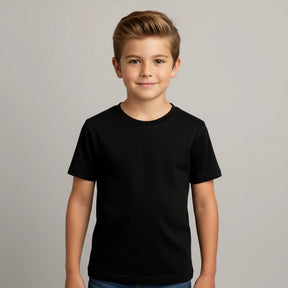 CAMISETA INFANTIL PRETA BÁSICA - UNISSEX