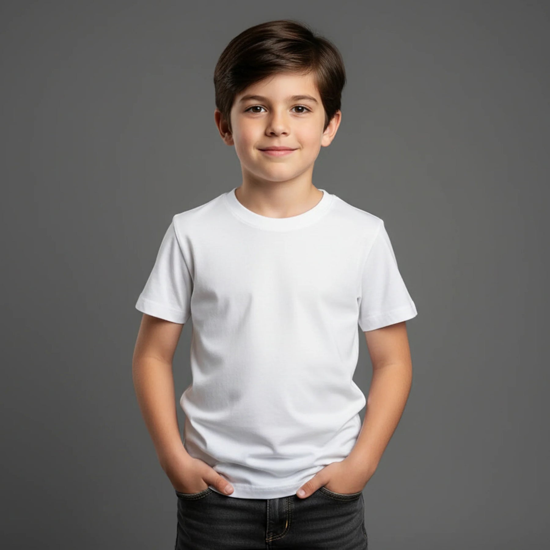 CAMISETA INFANTIL BRANCA BÁSICA - UNISSEX