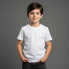 CAMISETA INFANTIL BRANCA BÁSICA - UNISSEX