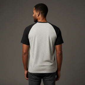 RAGLAN CINZA MESCLA E PRETA BÁSICA